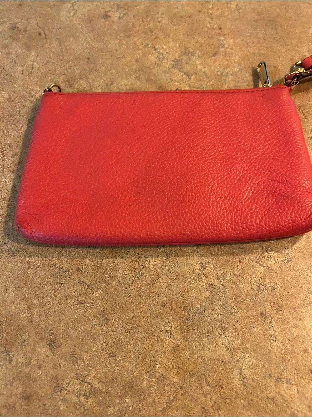 Michael Kors Coral Barbie Pink Leather Wristlet Clutch